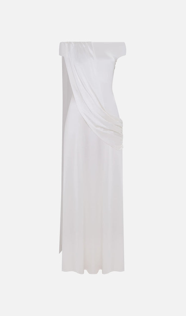 Open Shoulders And Draping Maxi Dress