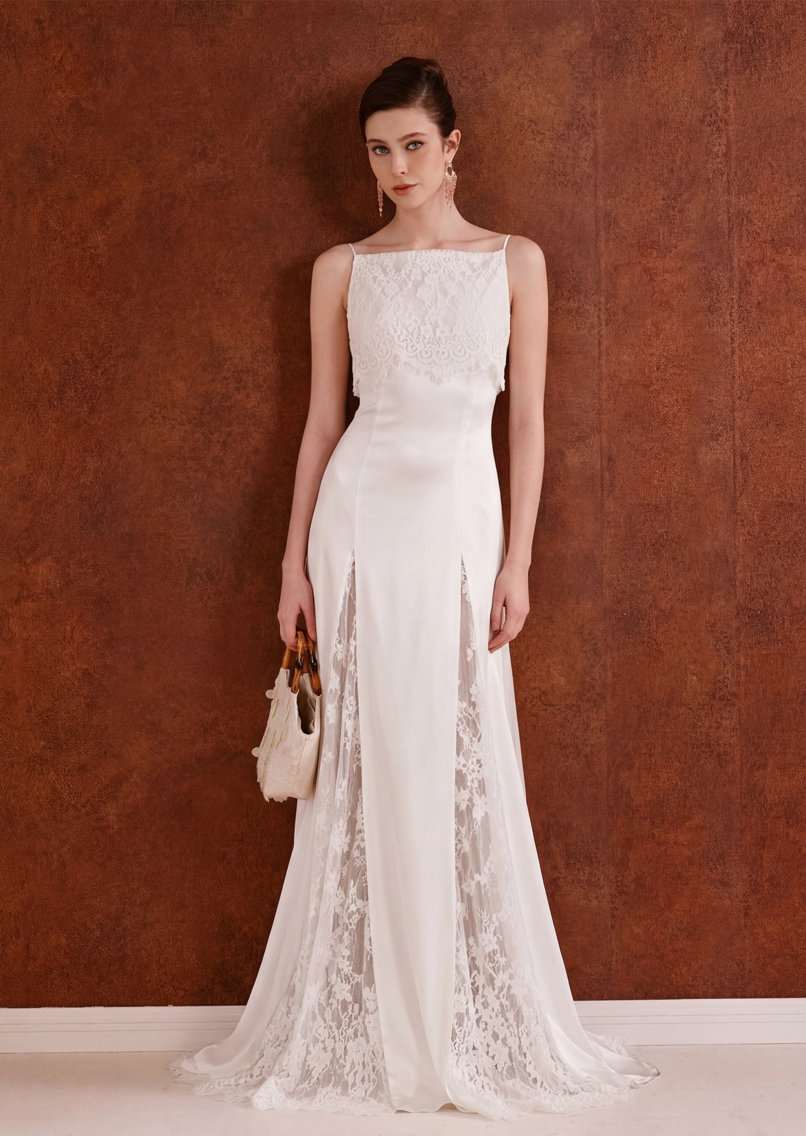 Rosa Open Back Lace Maxi Dress In White