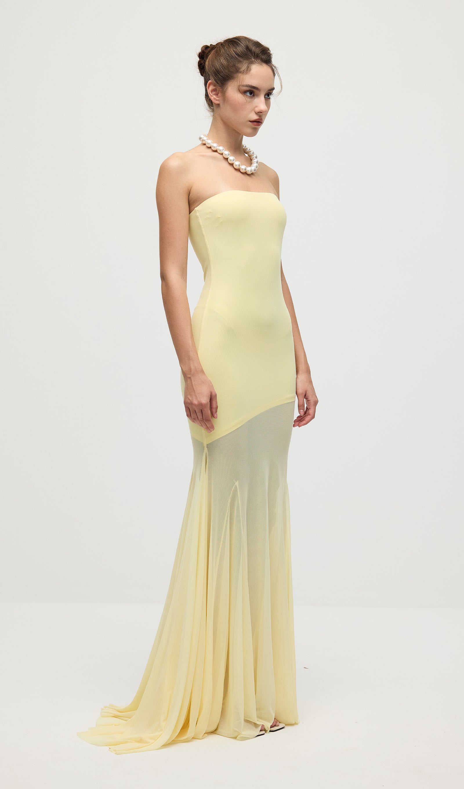 Midikleid in A-Linie mit Blumenmuster und Laternenärmeln