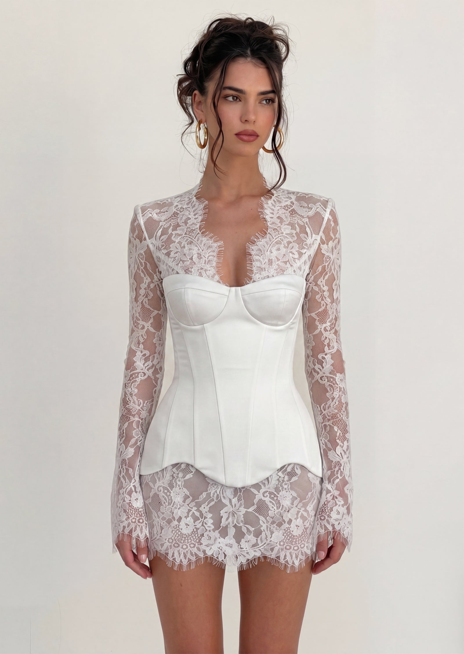Angelina Lace Mini Dress With Corset