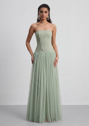 Midikleid in A-Linie mit Blumenmuster und Laternenärmeln