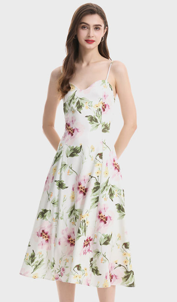 Floral Flowy Slip Midi Dress