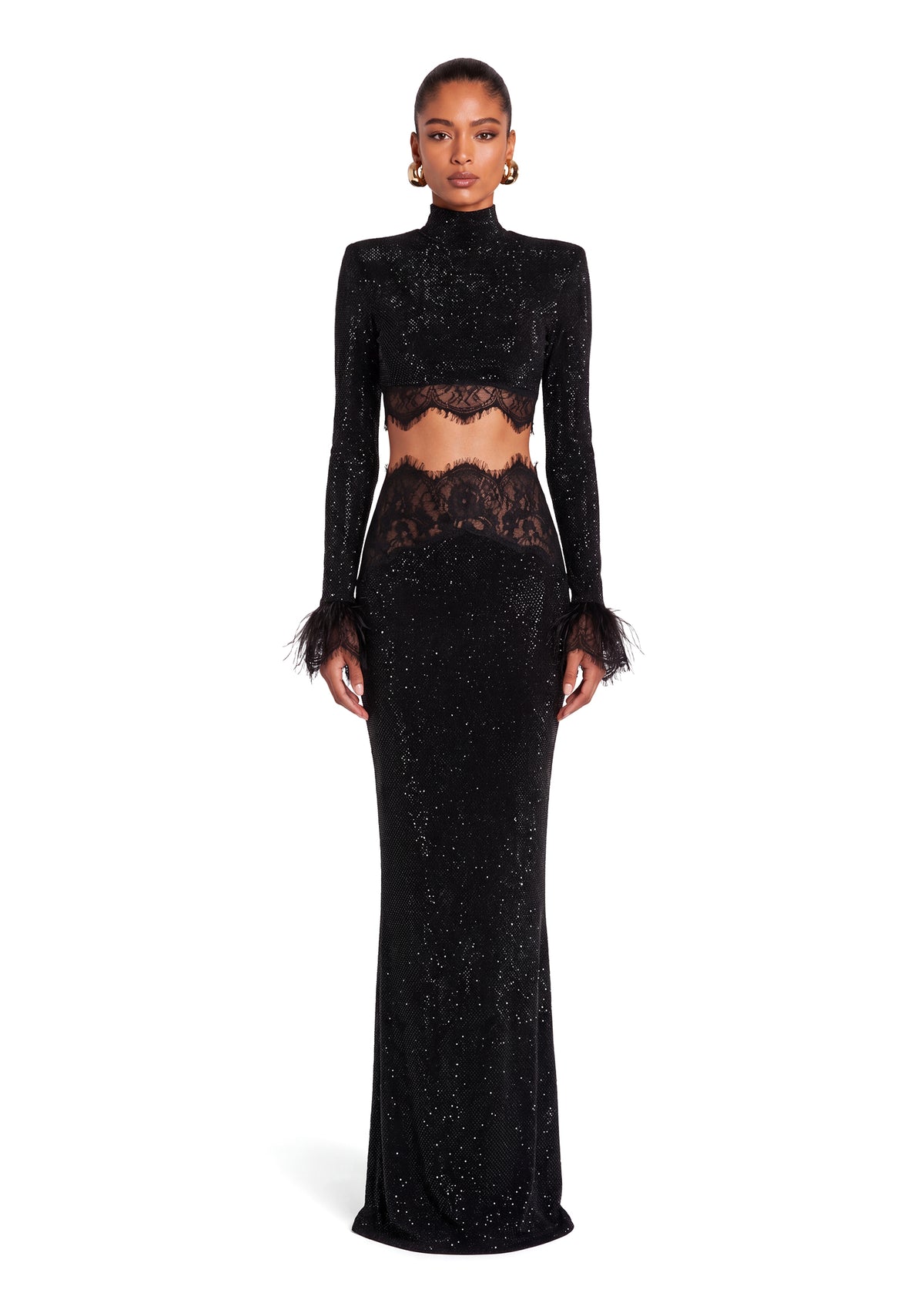 Yanis Cropped Top & Skirt Lace Set