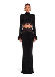 Yanis Cropped Top & Skirt Lace Set