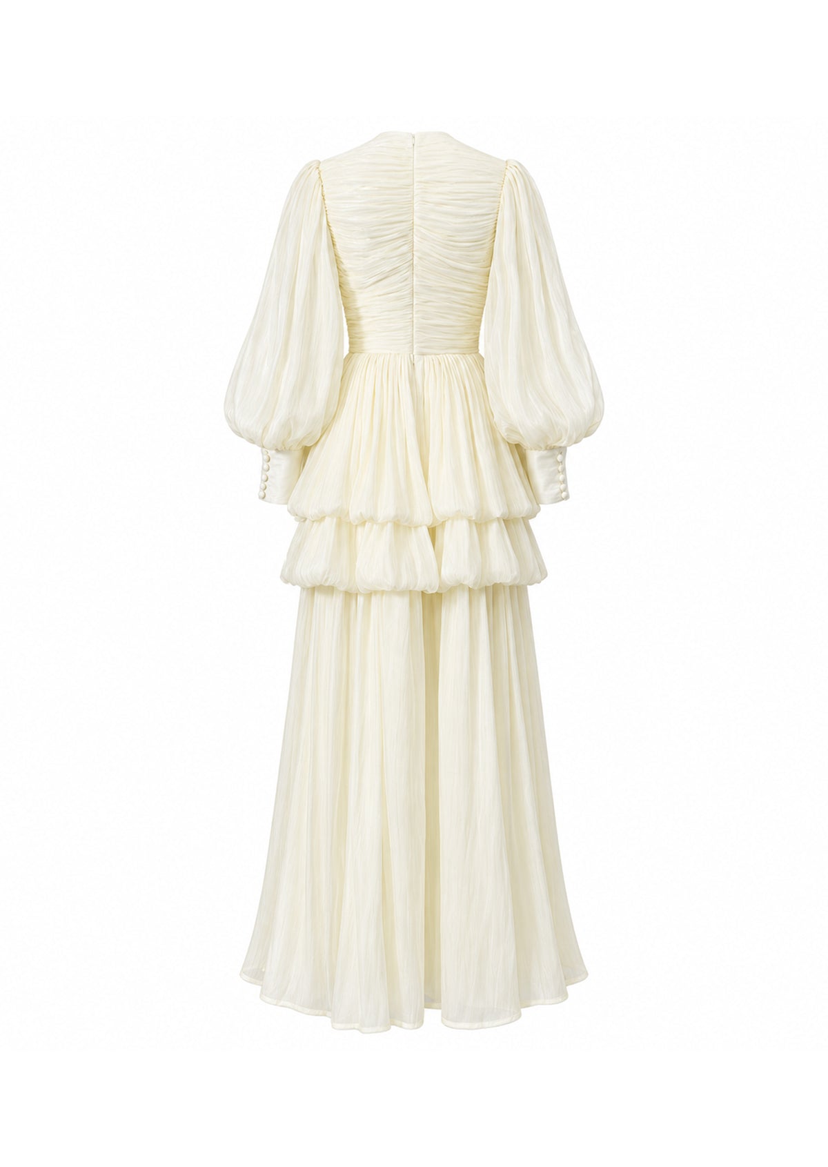 Midikleid in A-Linie mit Blumenmuster und Laternenärmeln