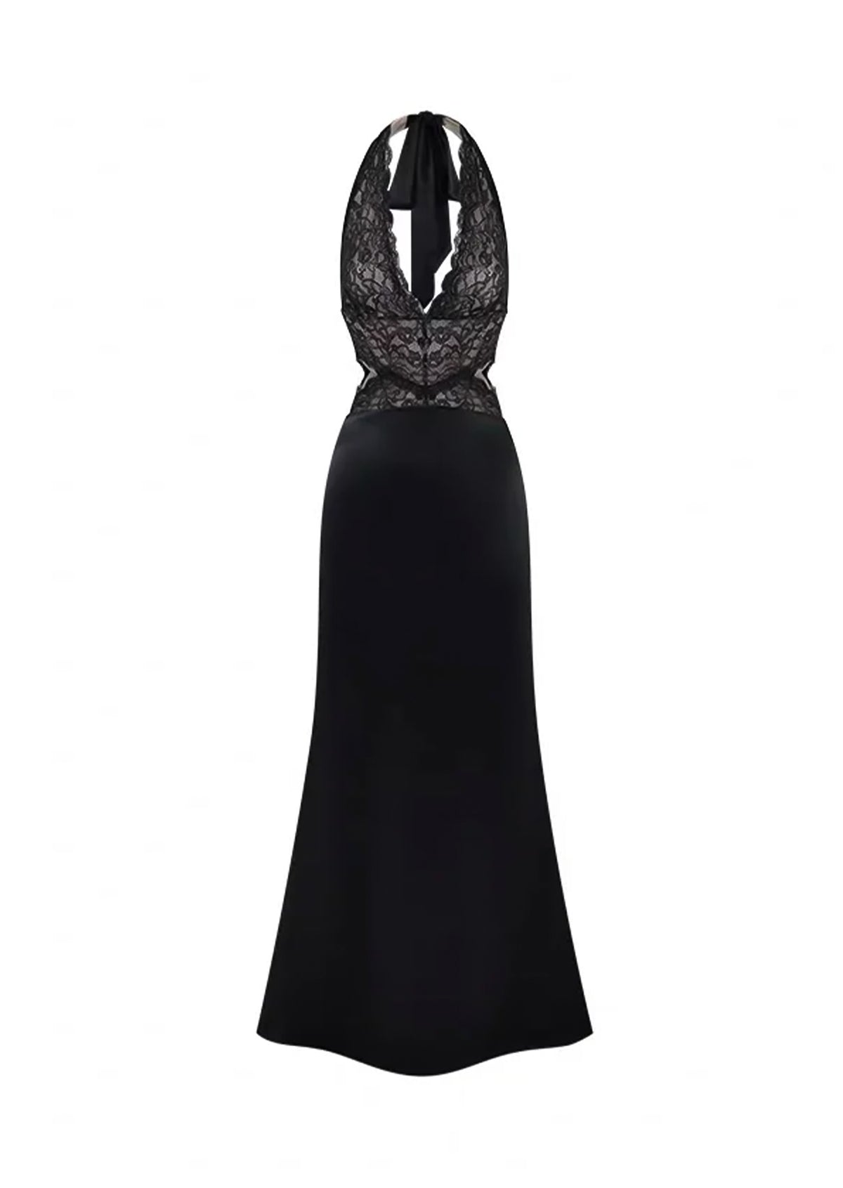 Yoshiaki Halter Neck Lace Maxi Dress