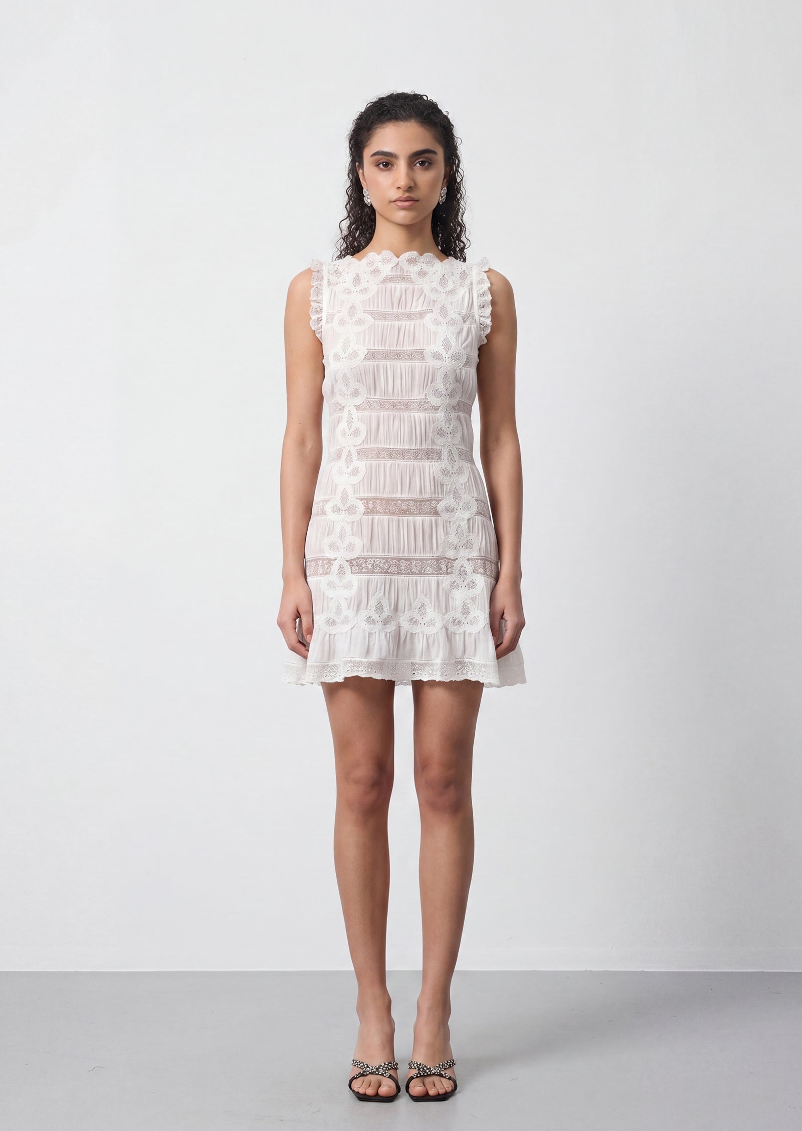 Adrienne Cotton Mini Dress In White