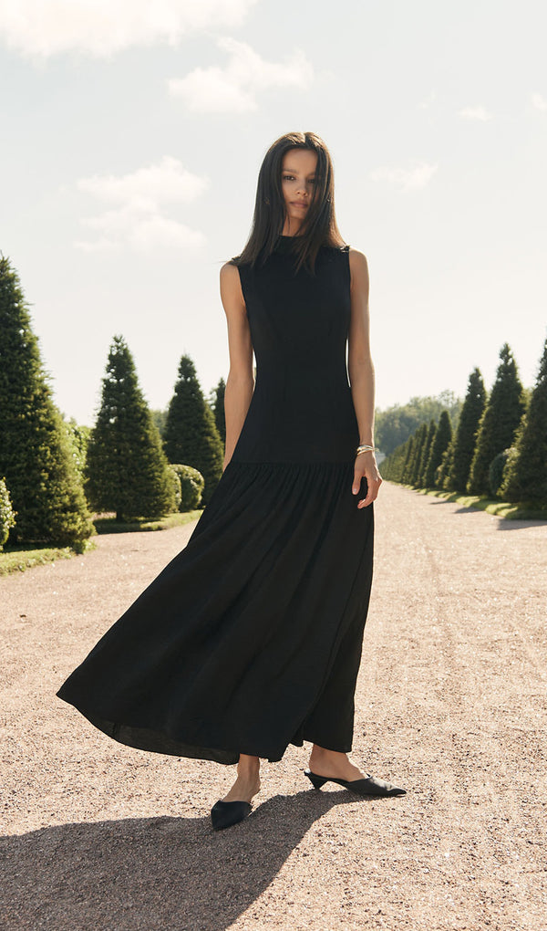 Fitted Maxi Dress In Textured Fabric