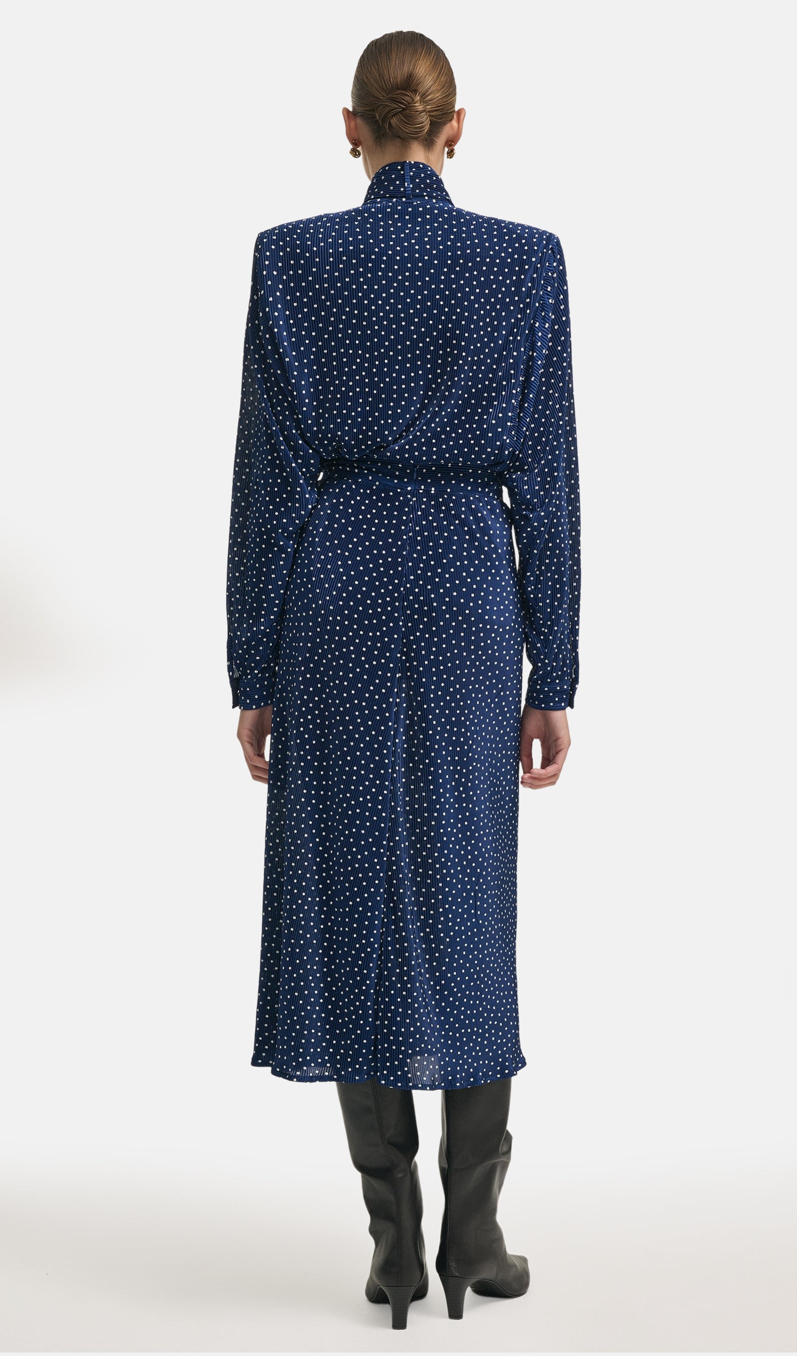 Midikleid in A-Linie mit Blumenmuster und Laternenärmeln