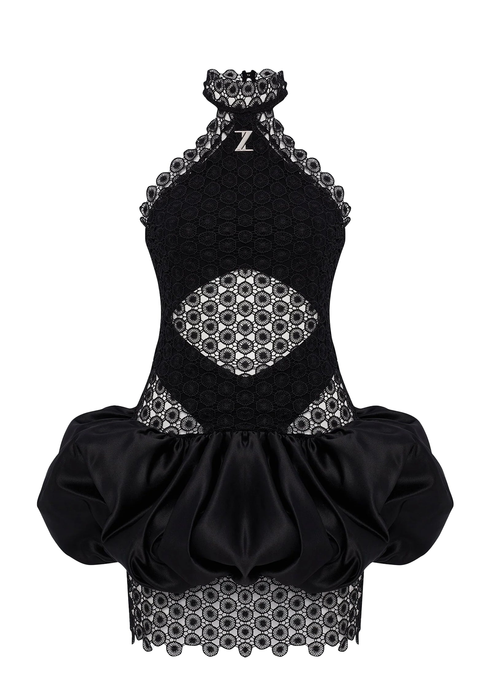 Midikleid in A-Linie mit Blumenmuster und Laternenärmeln