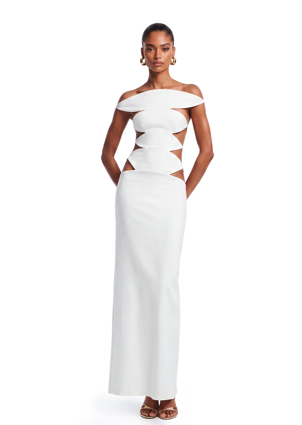 Tadeo Off The Shoulder Maxi Dress In White