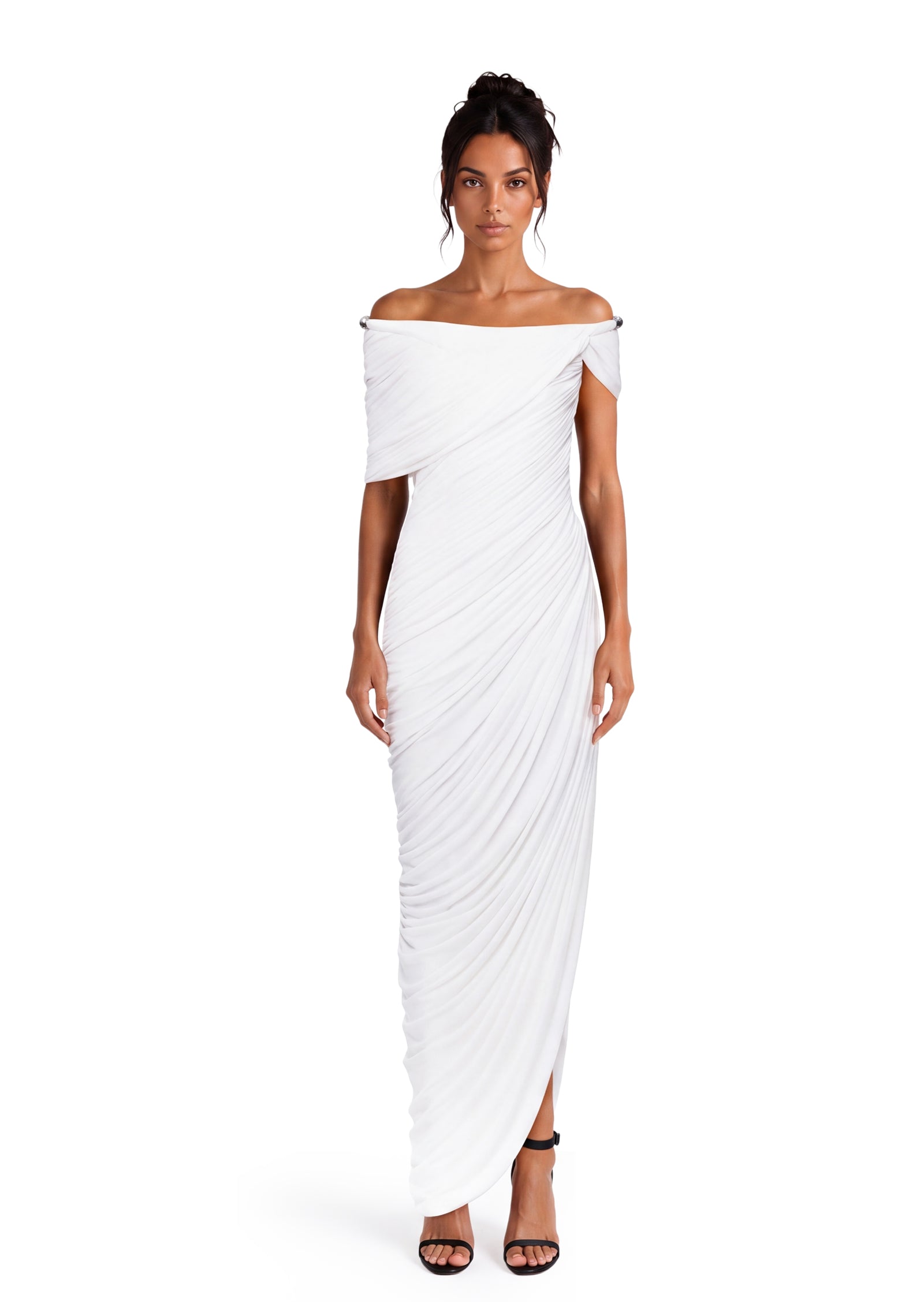 Midikleid in A-Linie mit Blumenmuster und Laternenärmeln