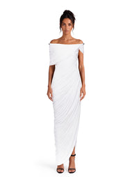 Mahima Off Shoulder Stretch Maxi Dress In White
