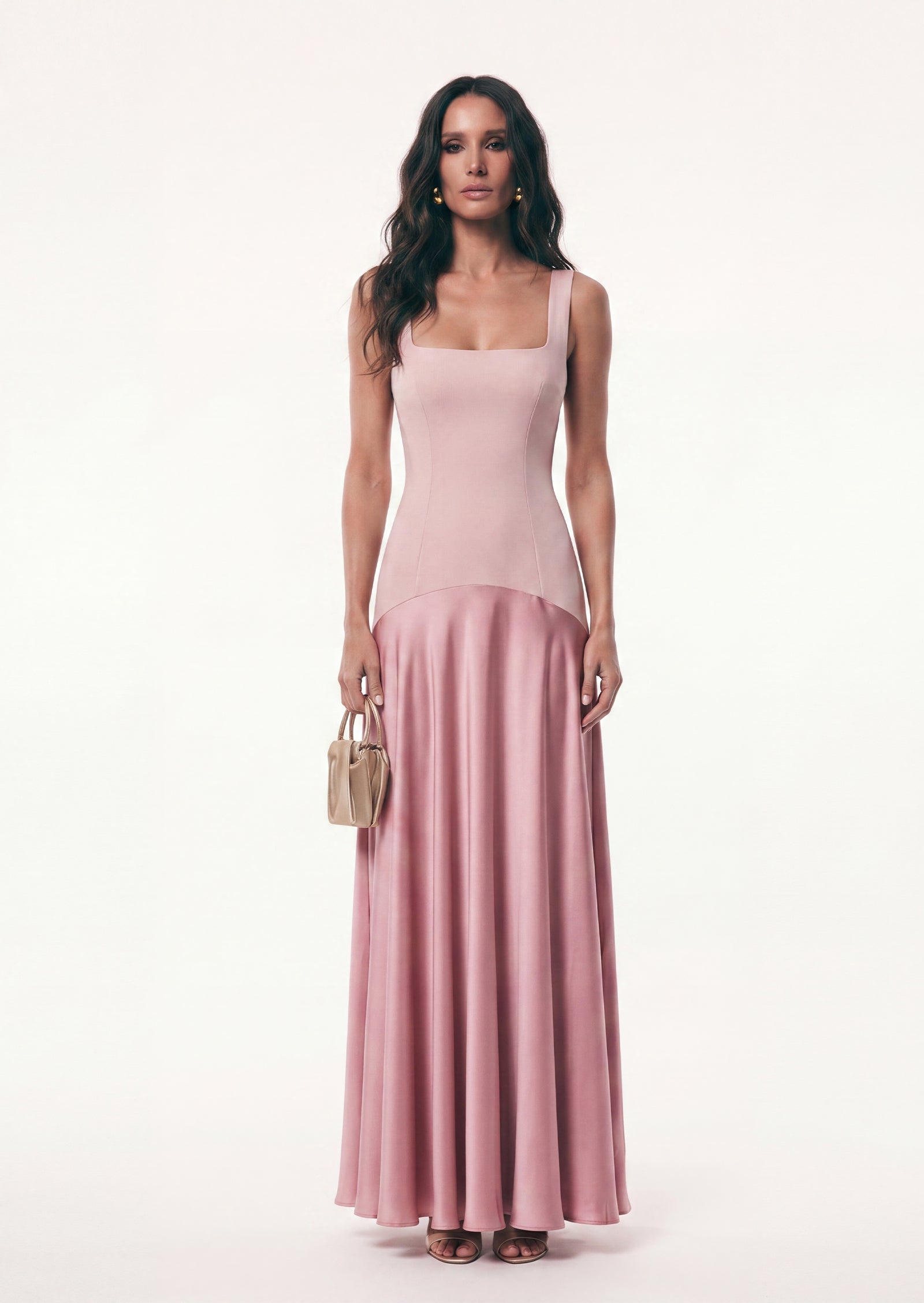 Midikleid in A-Linie mit Blumenmuster und Laternenärmeln