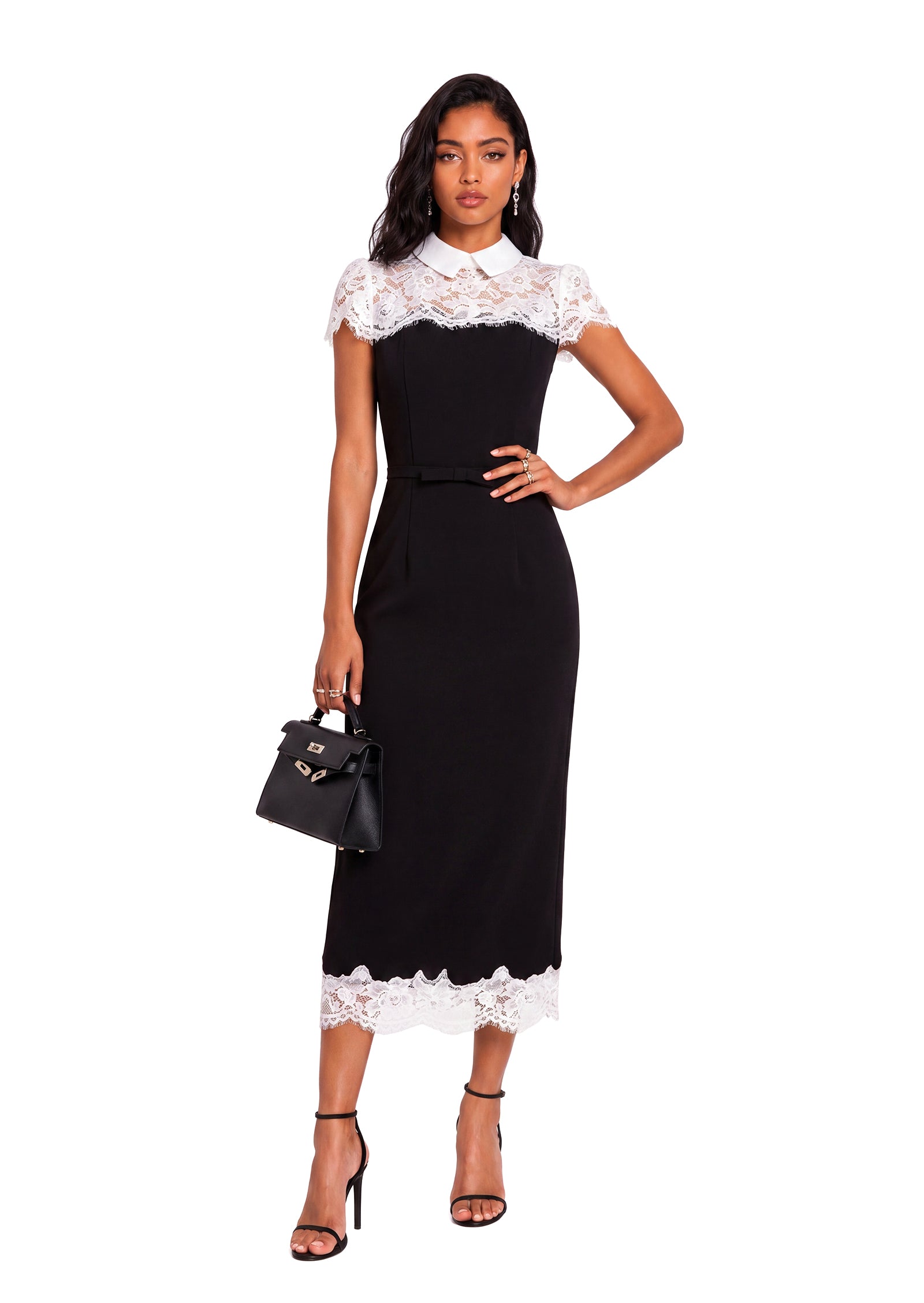 Ululani Lace Short Sleeved Midi Dress