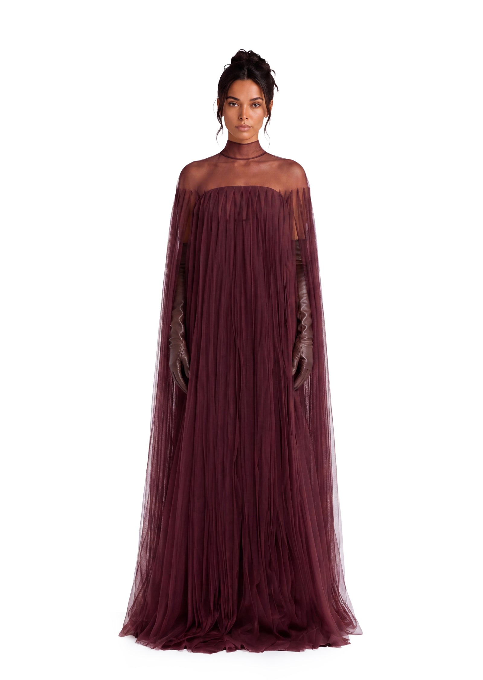 Chachi Sheer Ruffled Two Piece Maxi Dress