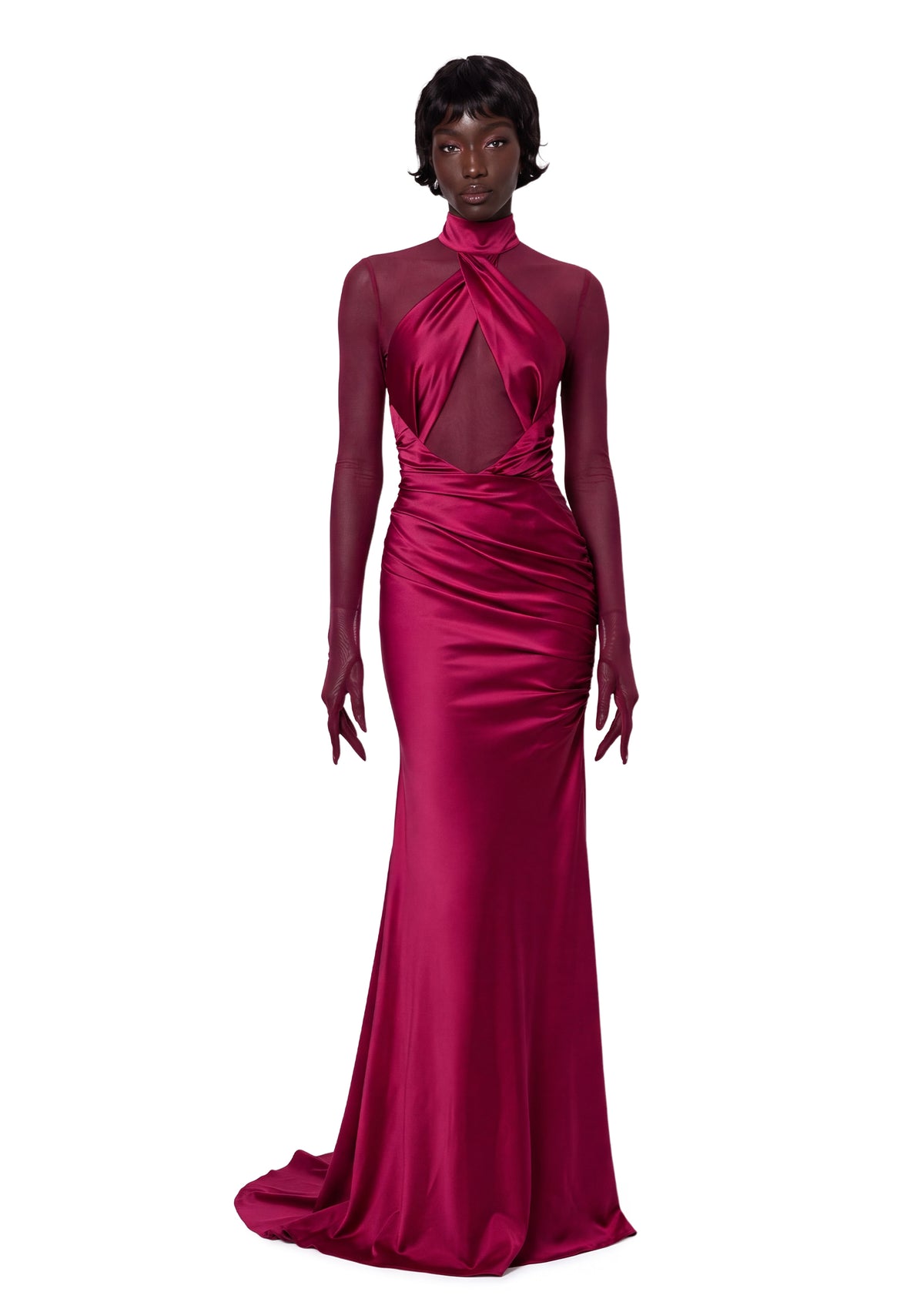 Midikleid in A-Linie mit Blumenmuster und Laternenärmeln