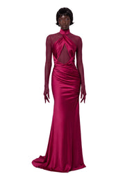 Midikleid in A-Linie mit Blumenmuster und Laternenärmeln