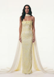 Midikleid in A-Linie mit Blumenmuster und Laternenärmeln