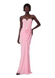 Midikleid in A-Linie mit Blumenmuster und Laternenärmeln