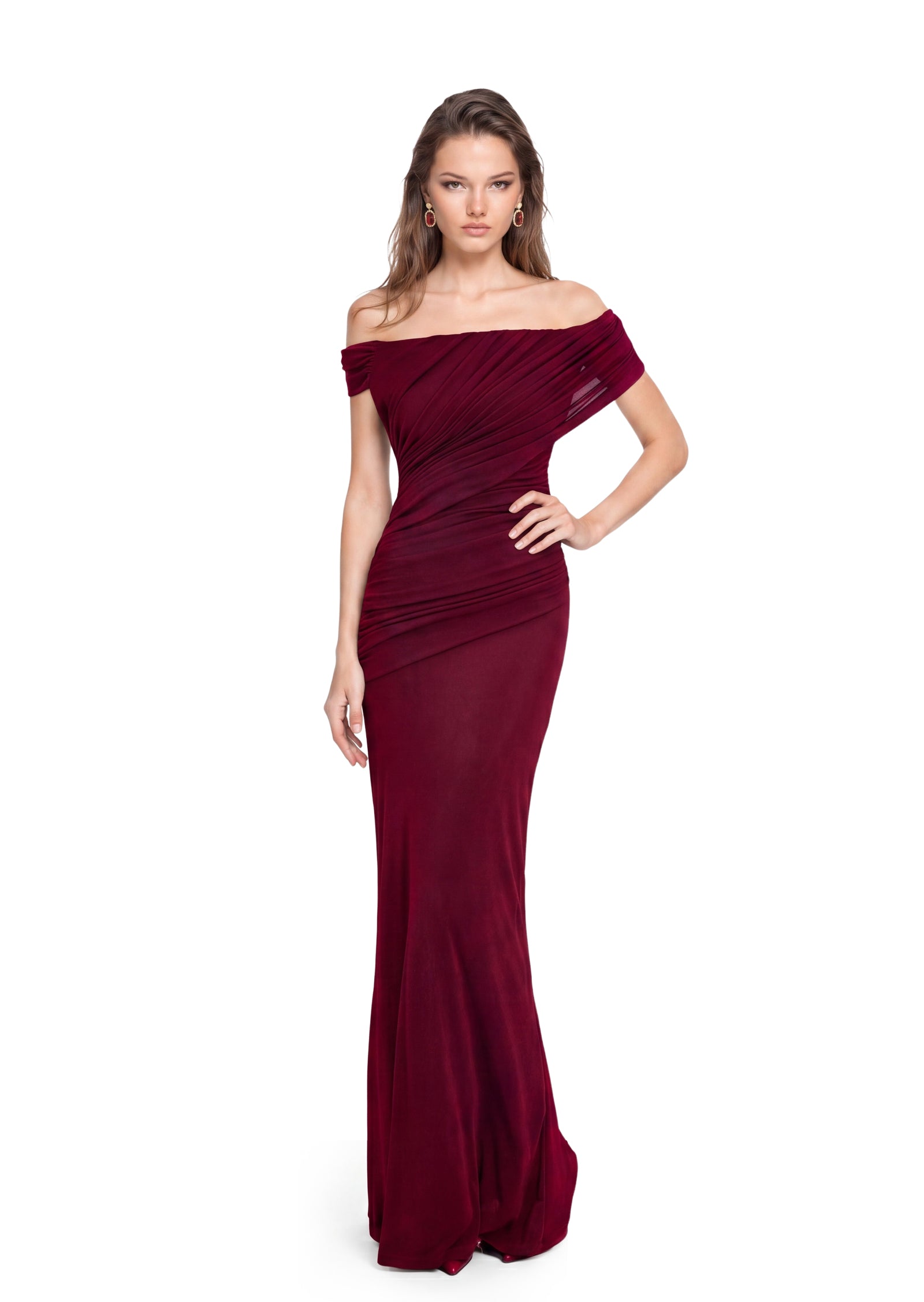 Midikleid in A-Linie mit Blumenmuster und Laternenärmeln