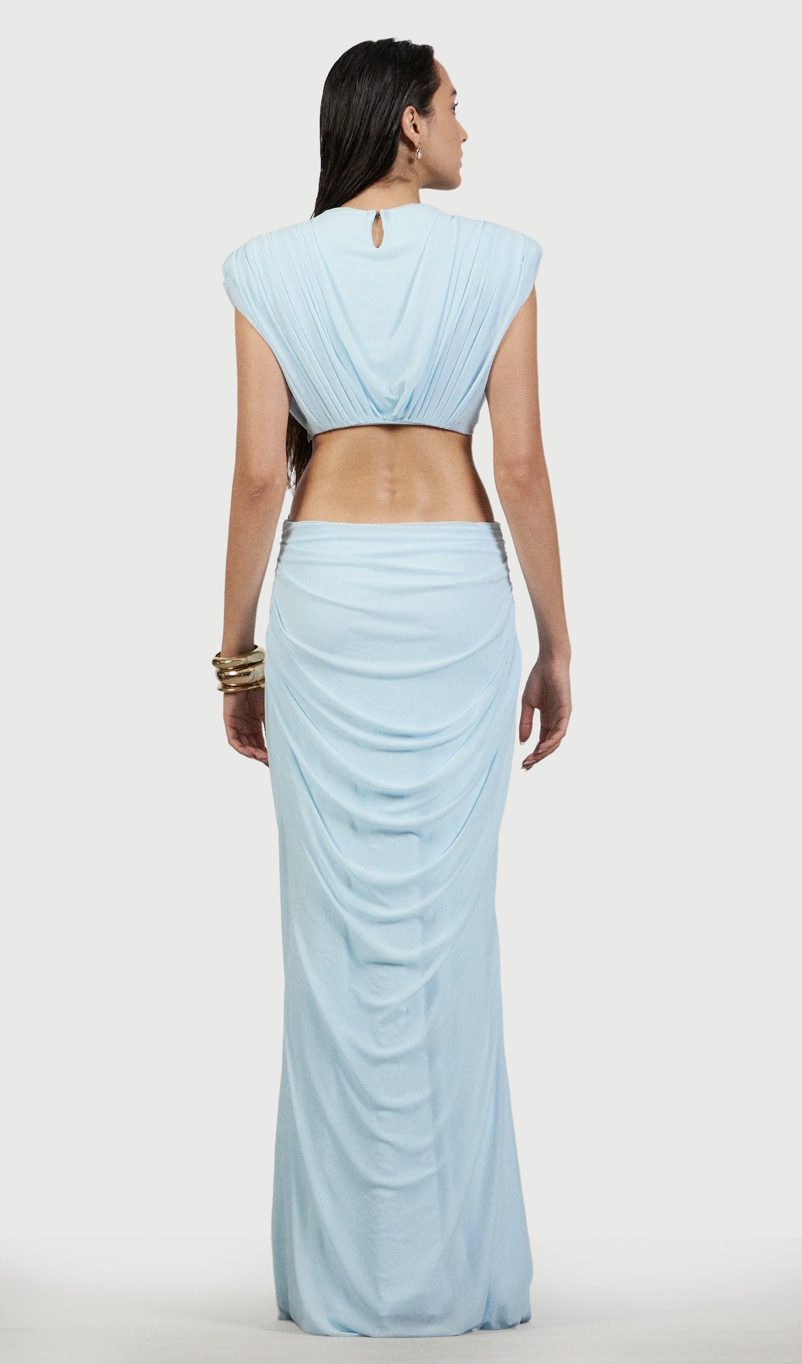 Layali Rose Cut out Maxi Dress With Draped