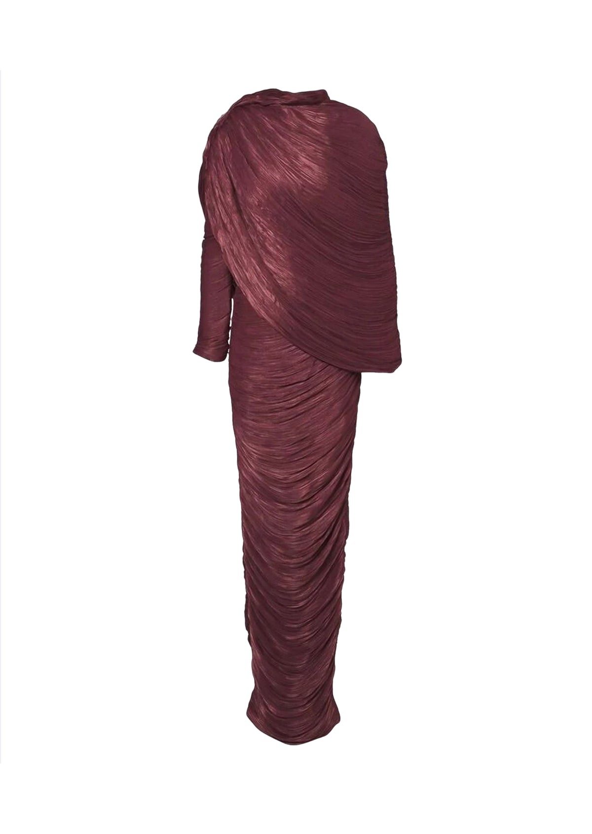 Yann Satin Long Sleeve Maxi Dress