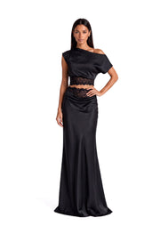 Kahiau One Shoulder Lace Top & Fishtail Skirt Set