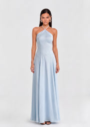 Midikleid in A-Linie mit Blumenmuster und Laternenärmeln