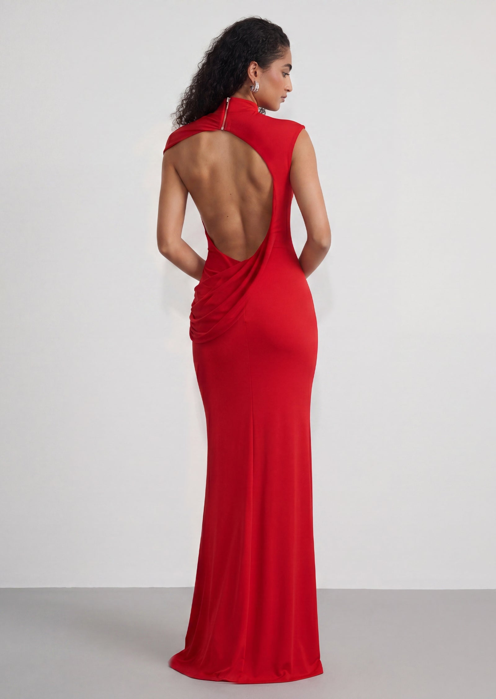 Xanty Back Maxi Dress In Red