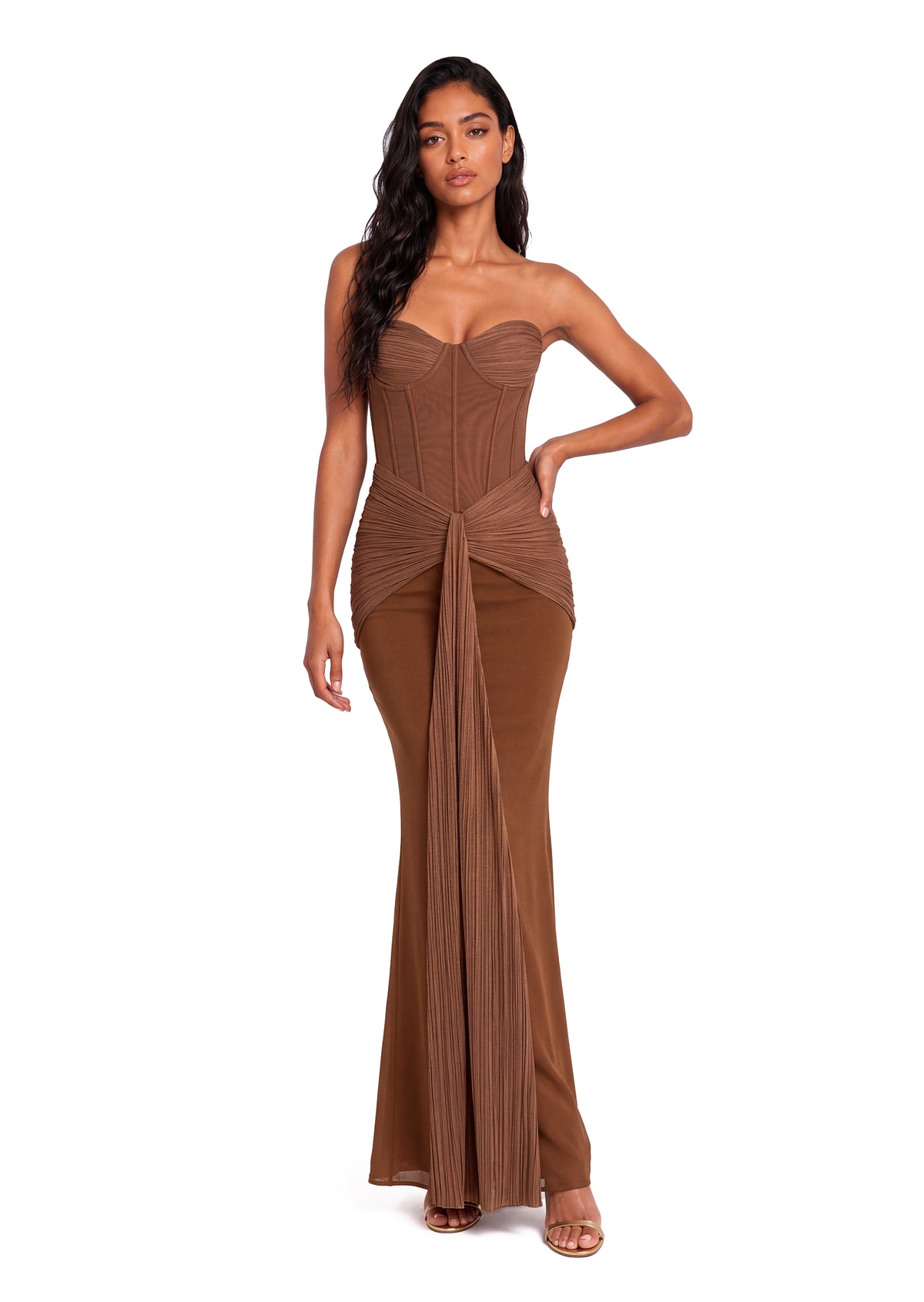 Yaniv Off The Shoulder Strapless Maxi Dress