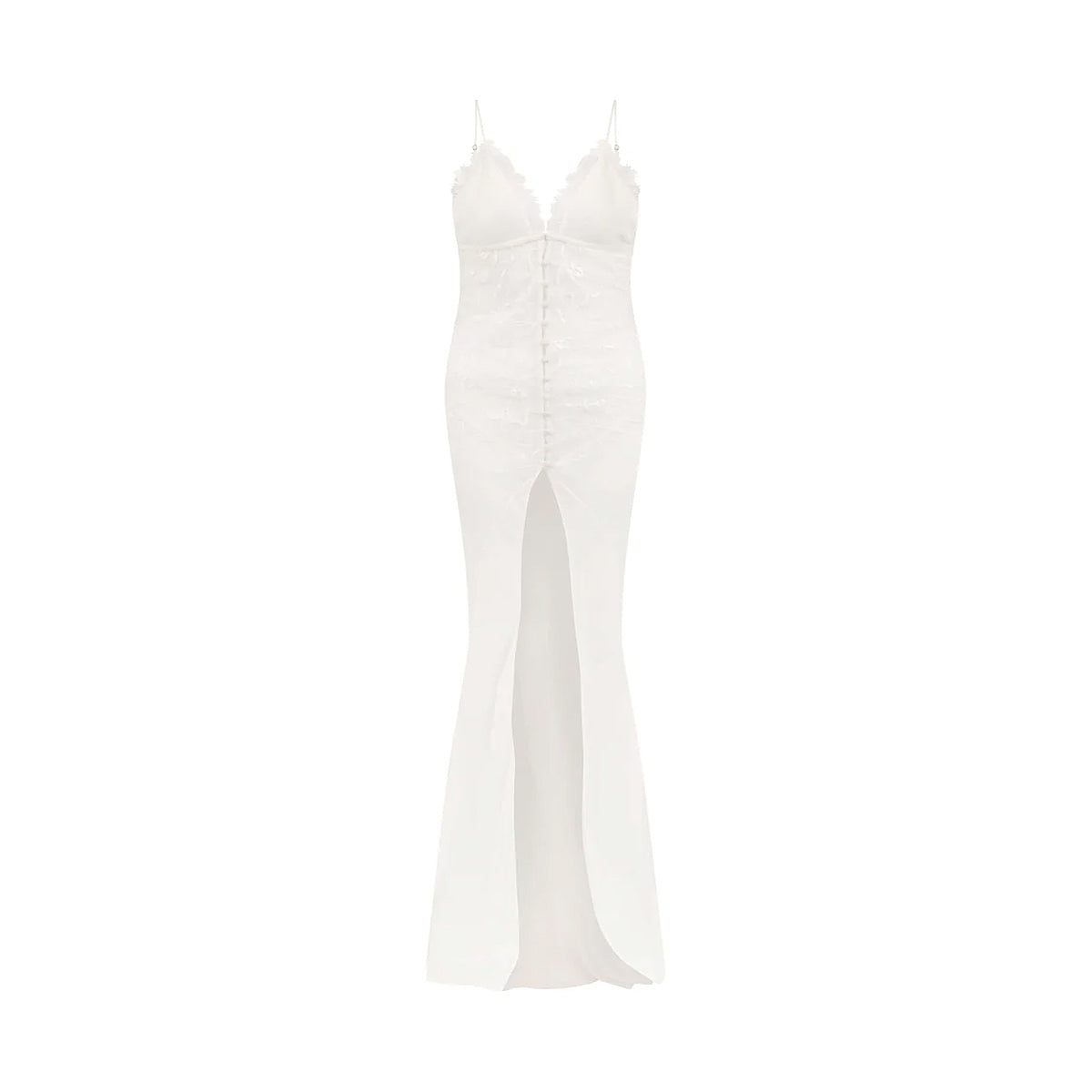 Easton Lace Slit Top And Satin Wide Leg Pants Set