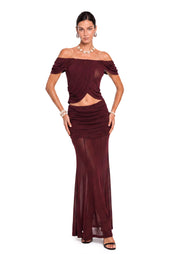Hadia Off The Shoulder Top And Maxi Skirt Set