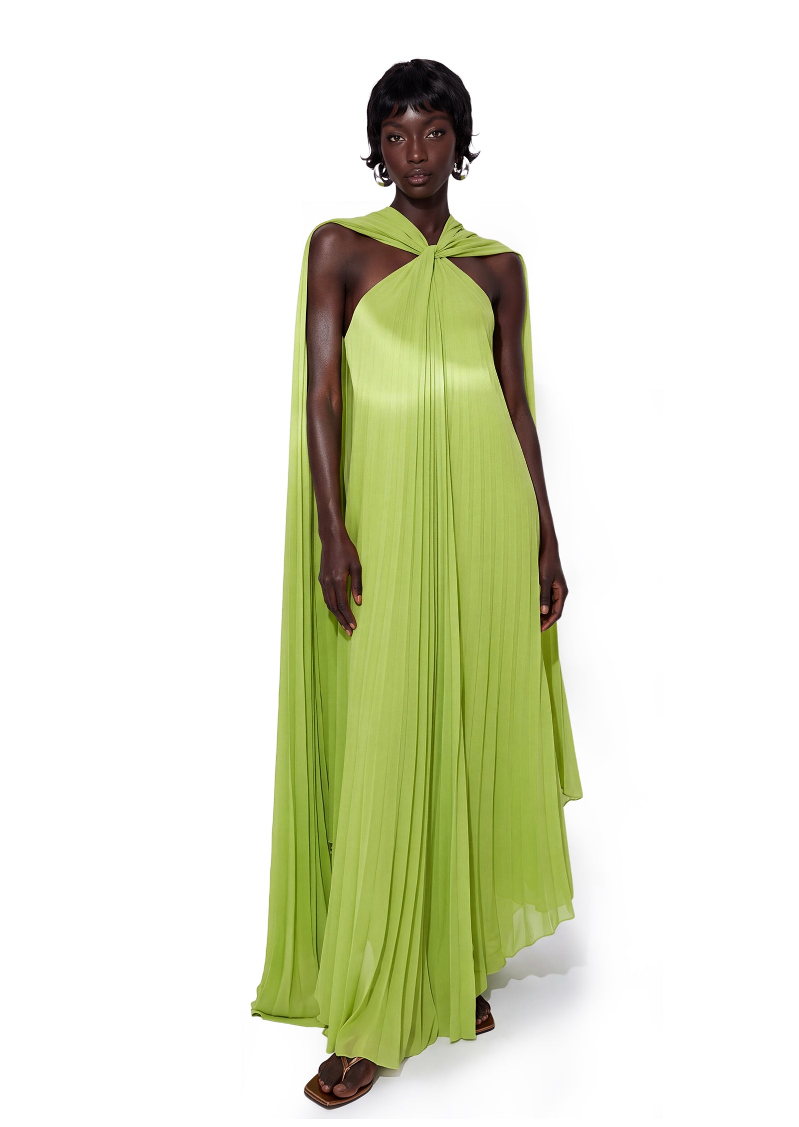 Midikleid in A-Linie mit Blumenmuster und Laternenärmeln