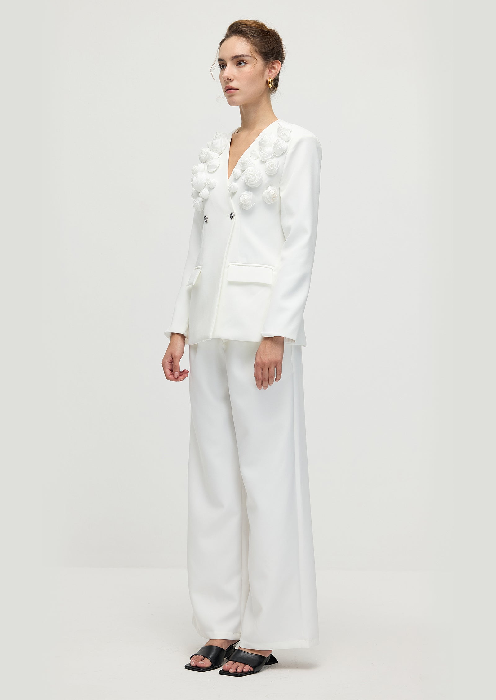 Slim Fit Blazer & Trousers Two-Piece Set In White