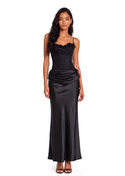 Midikleid in A-Linie mit Blumenmuster und Laternenärmeln