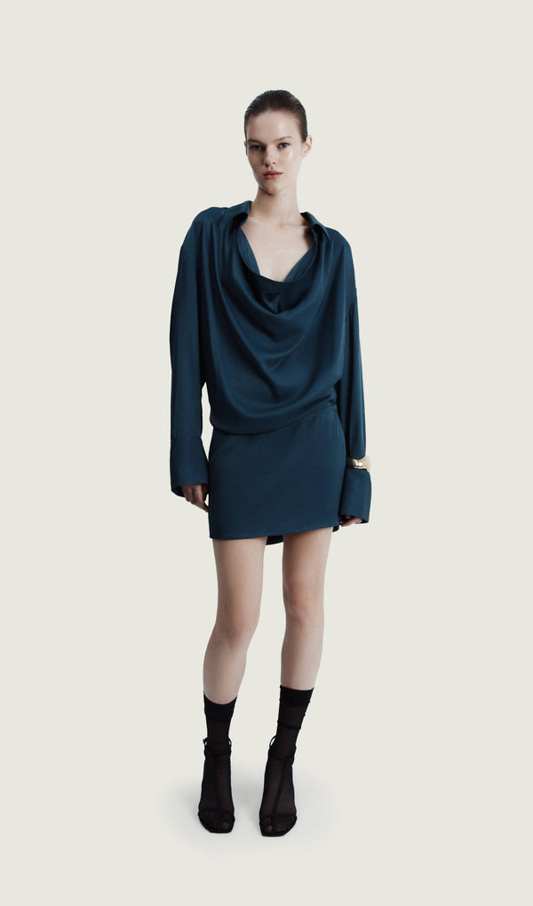 Cowl Neck  Mini Dress