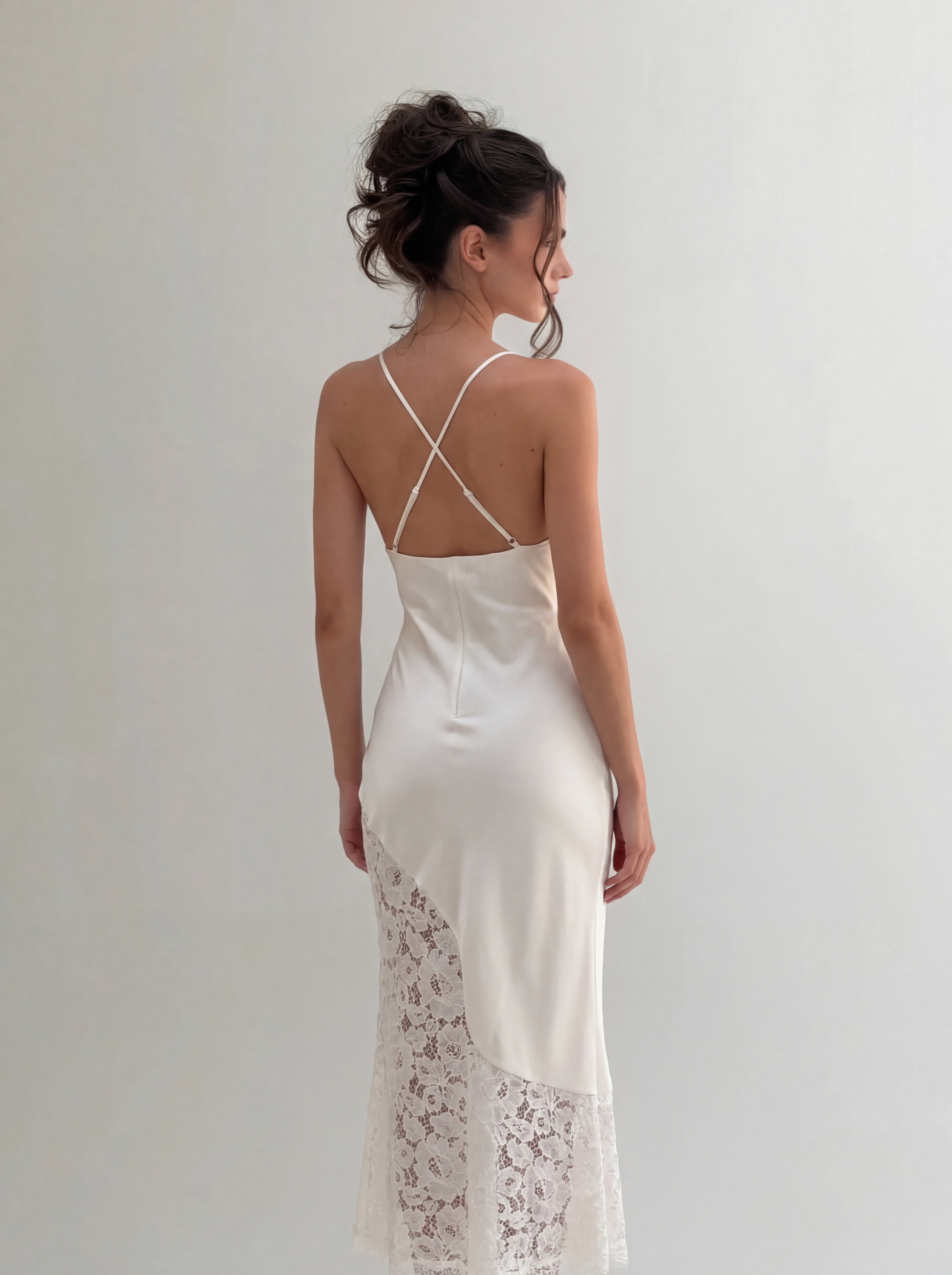 Midikleid in A-Linie mit Blumenmuster und Laternenärmeln