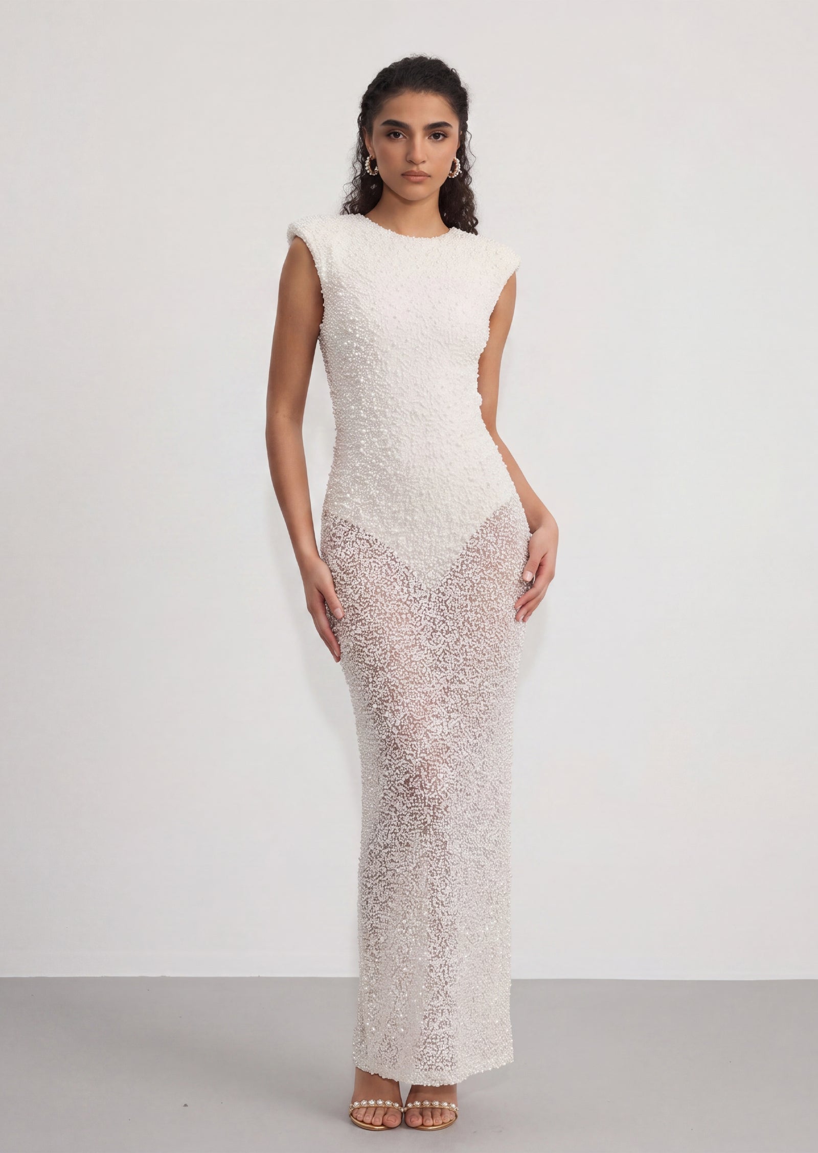 Midikleid in A-Linie mit Blumenmuster und Laternenärmeln