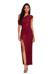 Yetty Rhinestone Drape Midi Dress