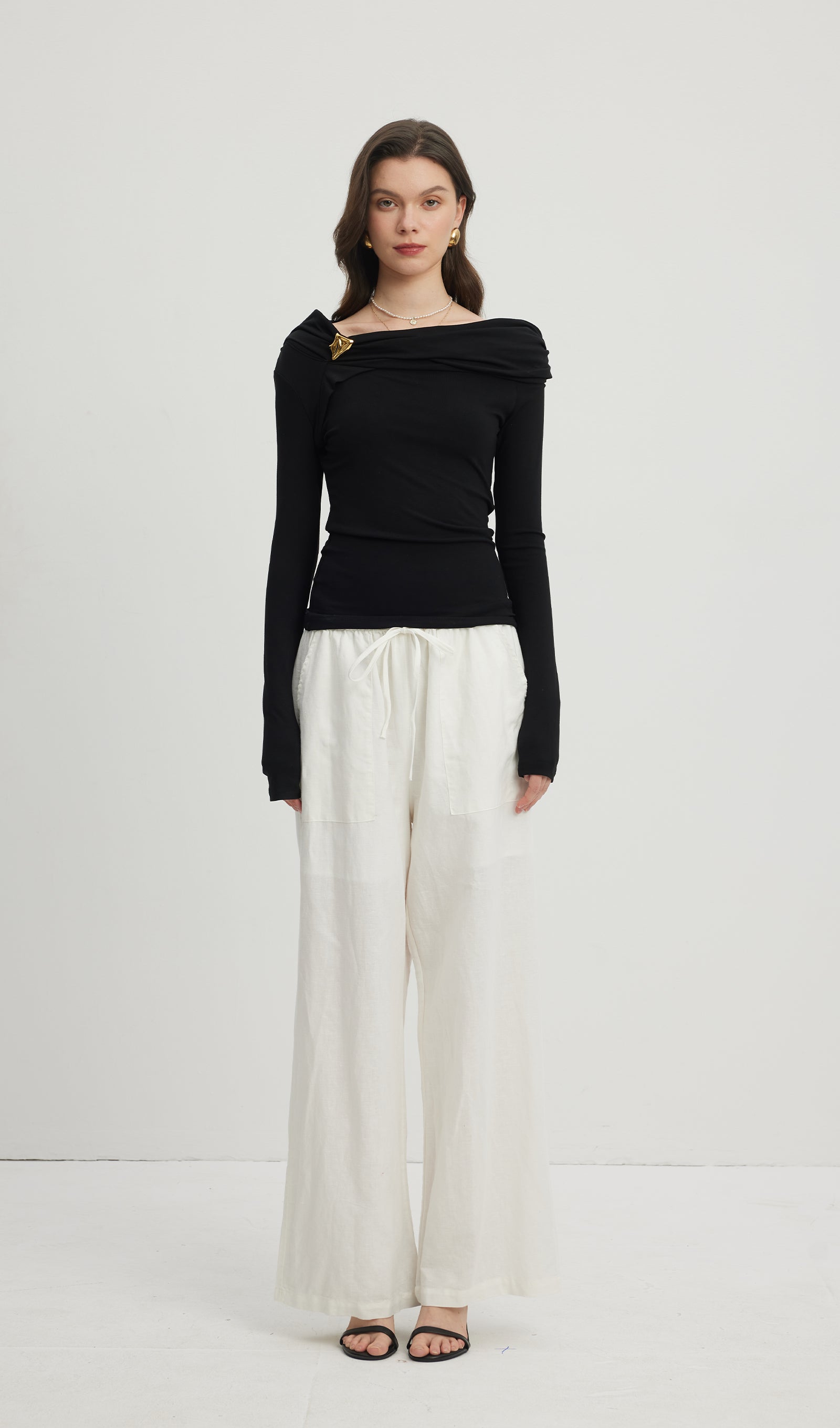 Pleated Off Shoulder Top