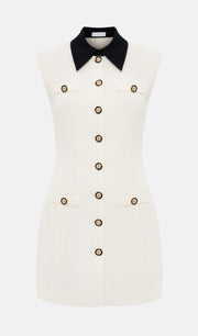 Tweed Contrast Collar Mini Dress