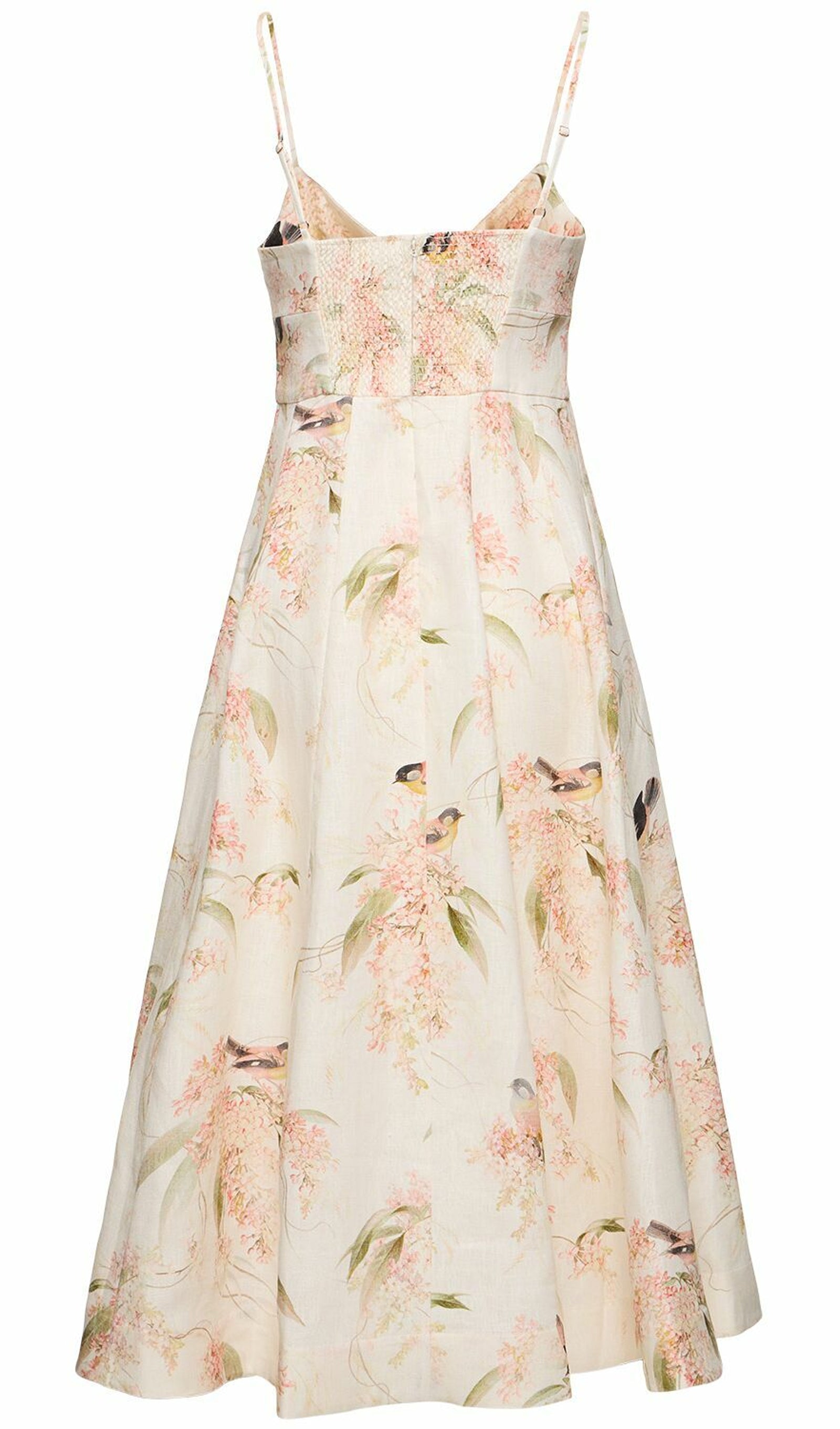Midikleid in A-Linie mit Blumenmuster und Laternenärmeln