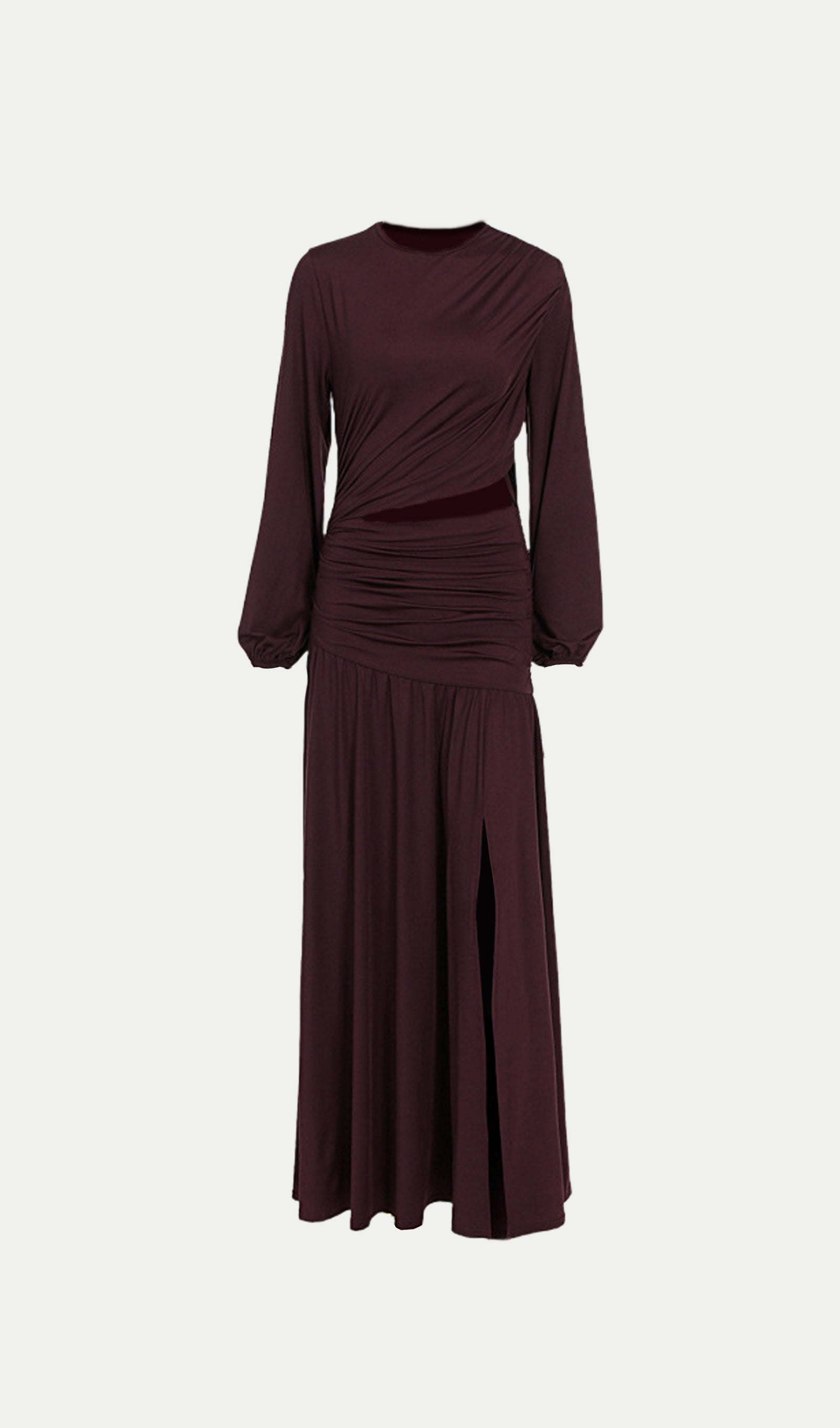 Midikleid in A-Linie mit Blumenmuster und Laternenärmeln