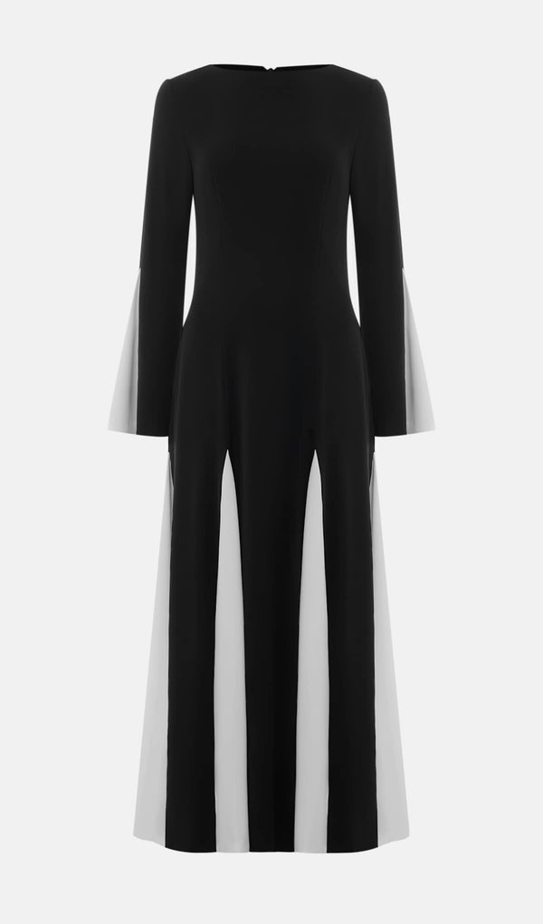 Knitted Triangular Inserts Maxi Dress