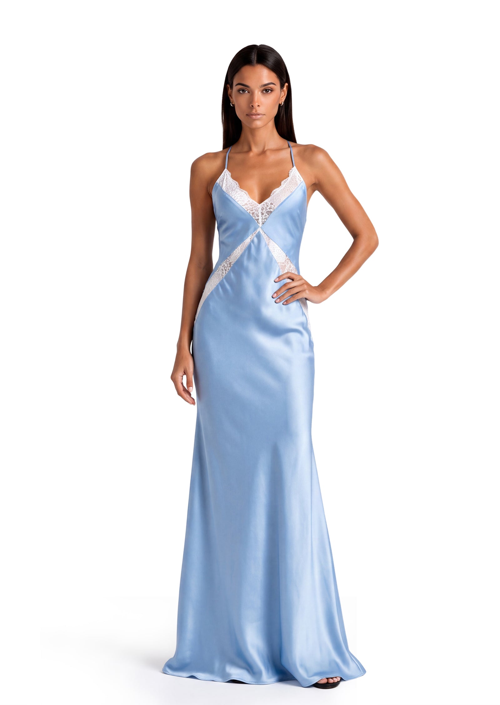 Midikleid in A-Linie mit Blumenmuster und Laternenärmeln