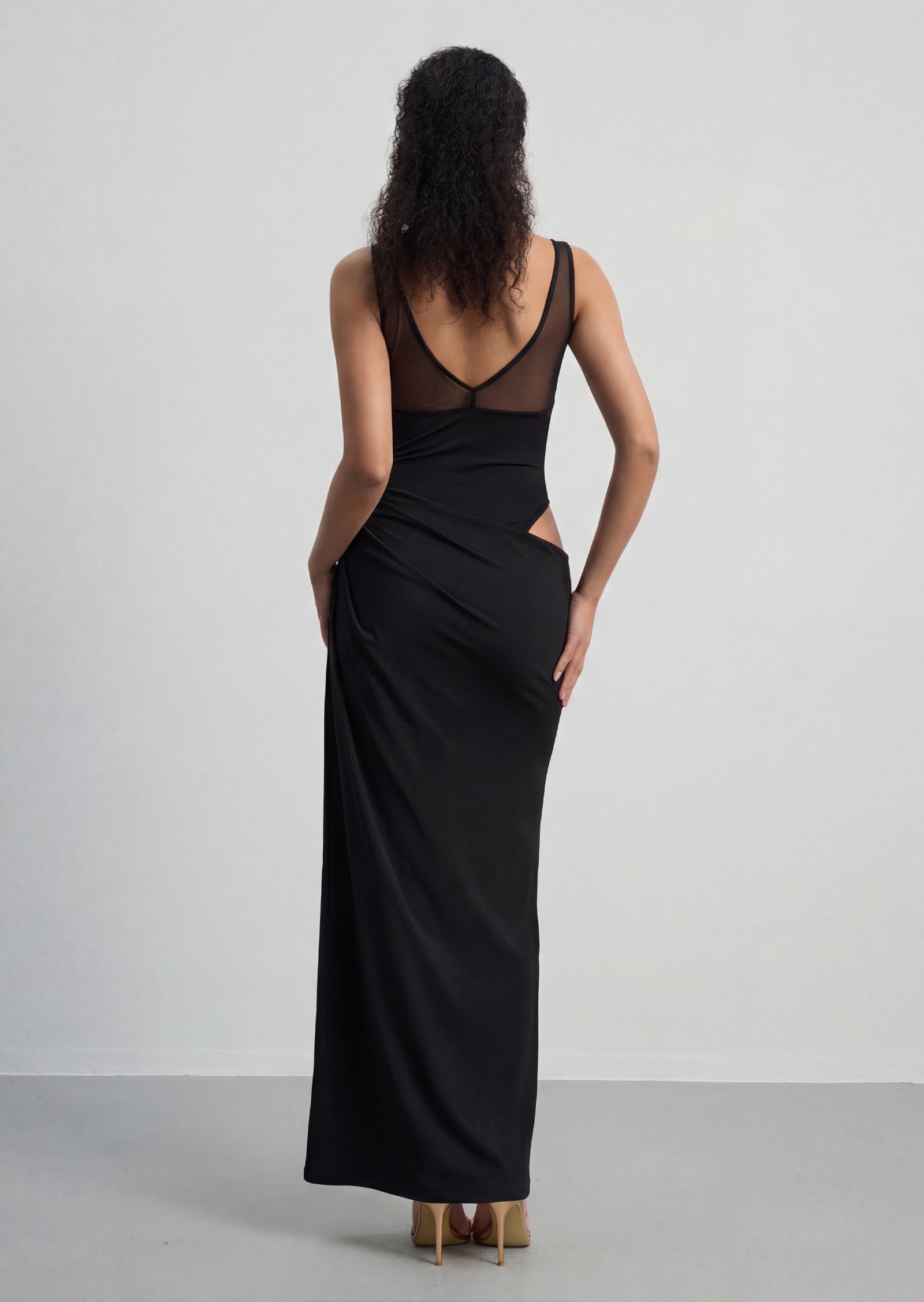Midikleid in A-Linie mit Blumenmuster und Laternenärmeln
