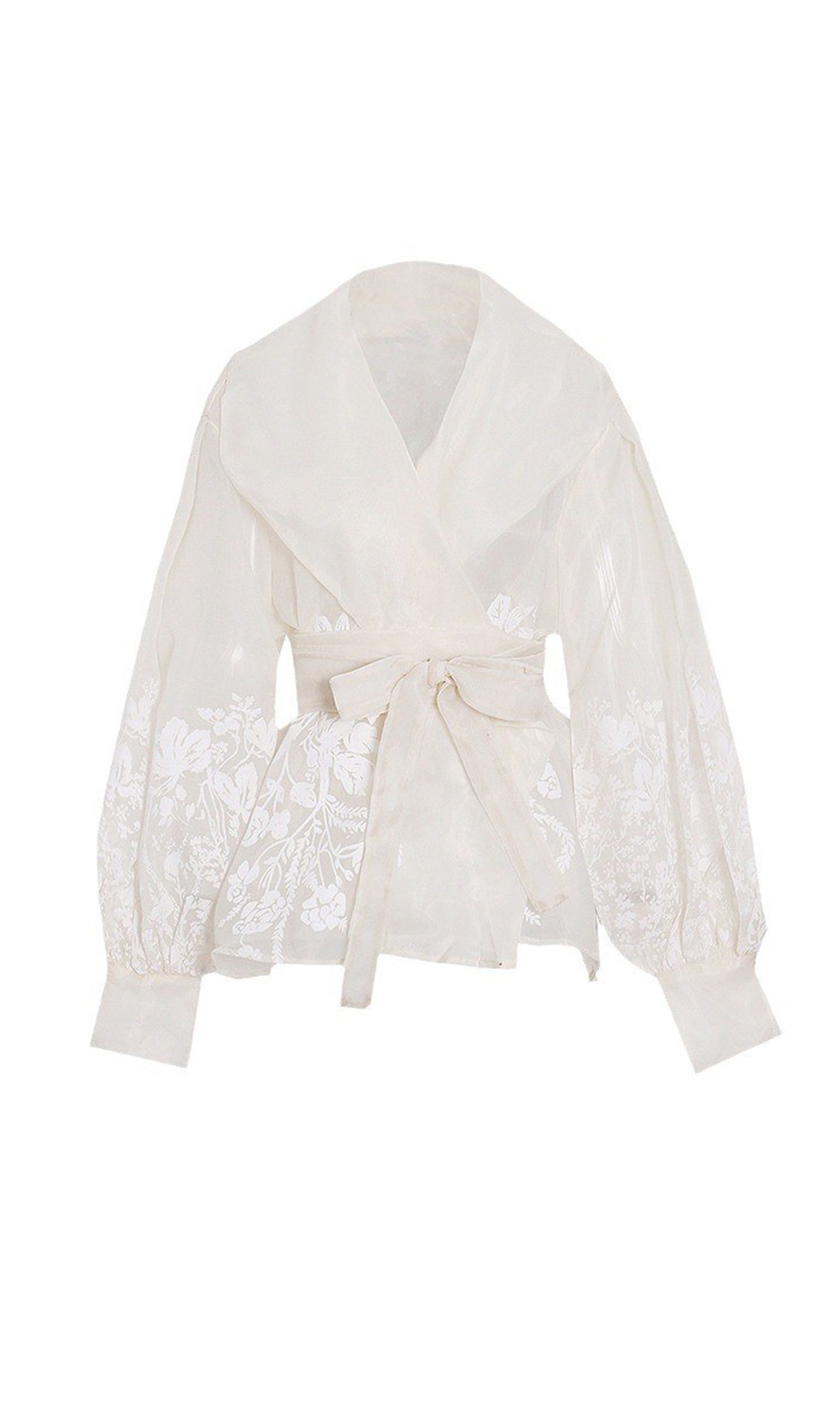 Tulle Jacquard Tie Shirt