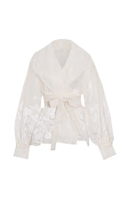 Tulle Jacquard Tie Shirt