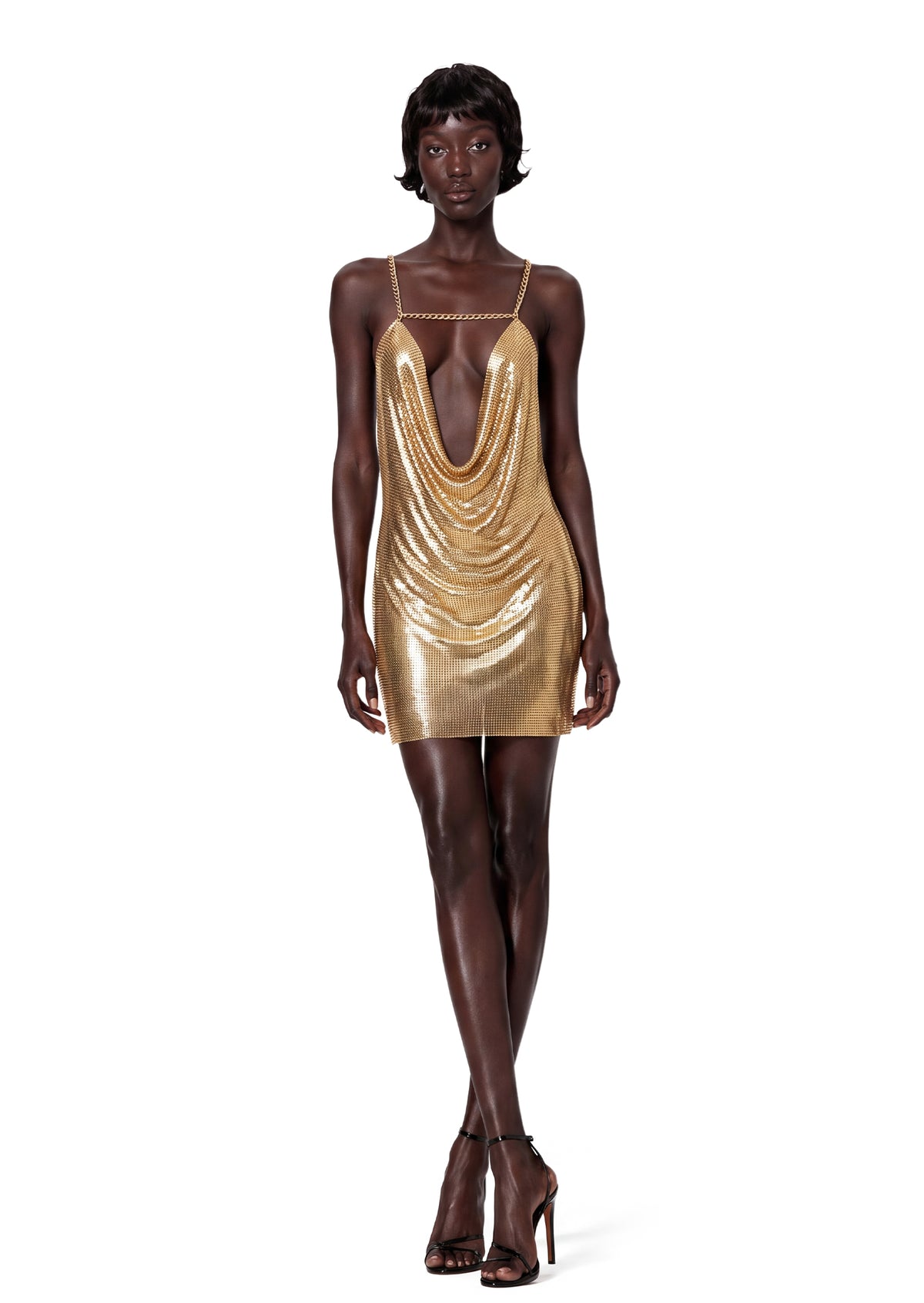 Gabriela Sequin Maxi Dress In Gold